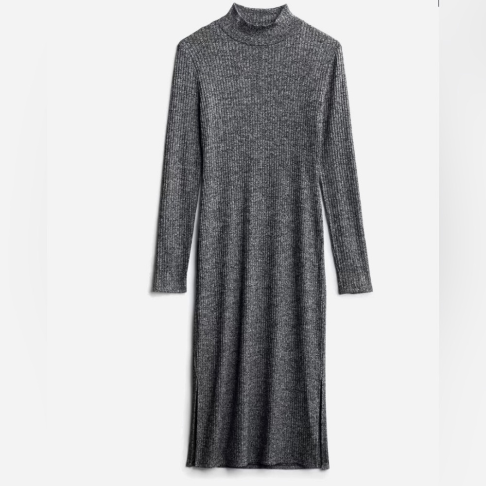 Gold ray Kylie MockNeck Knit Midi Dress